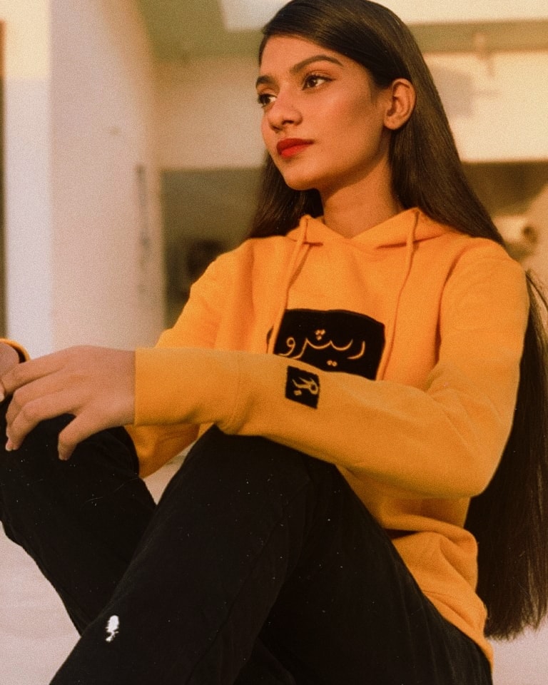 MUSTARD HAND EMBROIDERED HOODIE