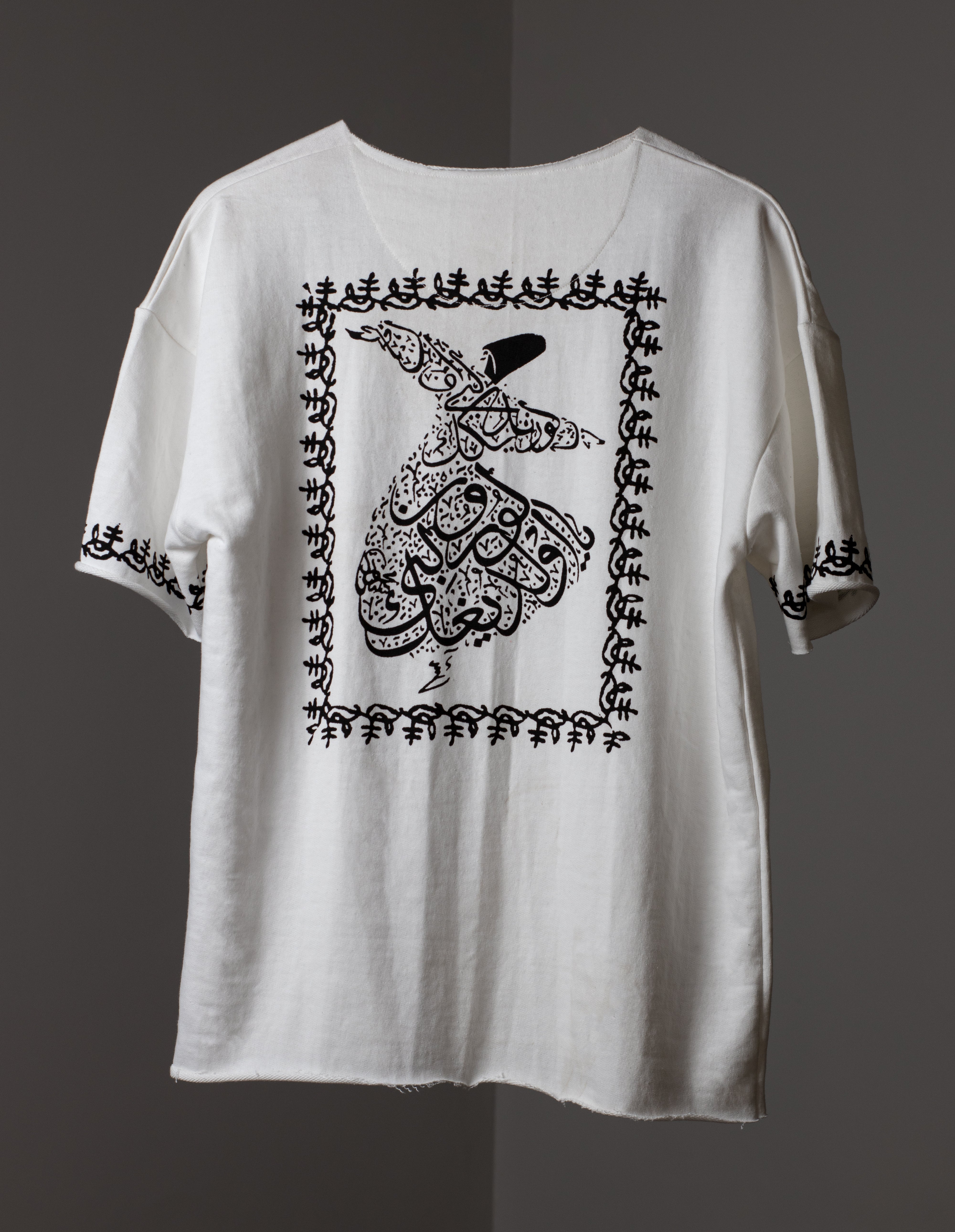 WHITE BLOCK PRINTED DERVISH TSHIRT