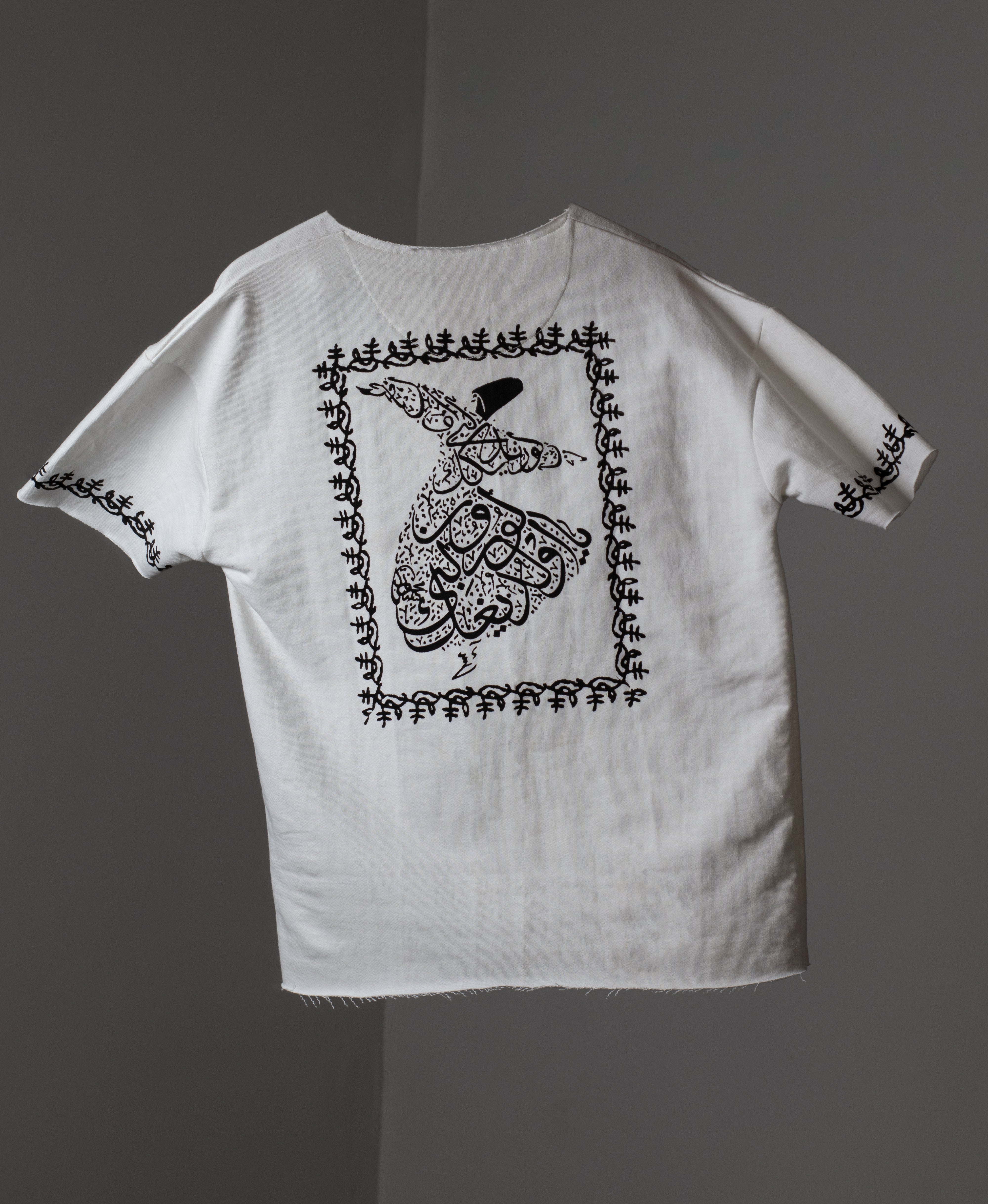 WHITE BLOCK PRINTED DERVISH TSHIRT